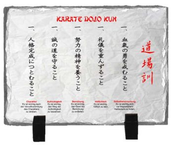 Schiefertafel Karate Dojo Kun