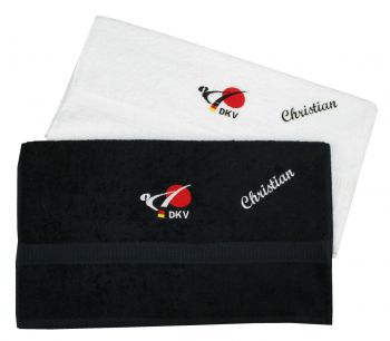 Handtuch bestickt mit DKV-Logo und Namen