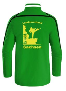 Trainingsjacke grün mit Druck Landesverband Sachsen