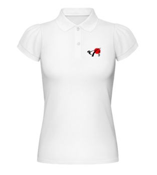 Bequemes Poloshirt aus Baumwolle. Bestickt mit DKV Logo und Karate Schriftzeichen / Kanji