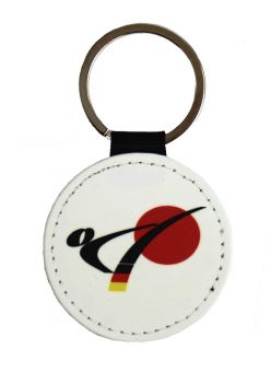 Schlüsselanhänger mit DKV Logo rund Kunstleder