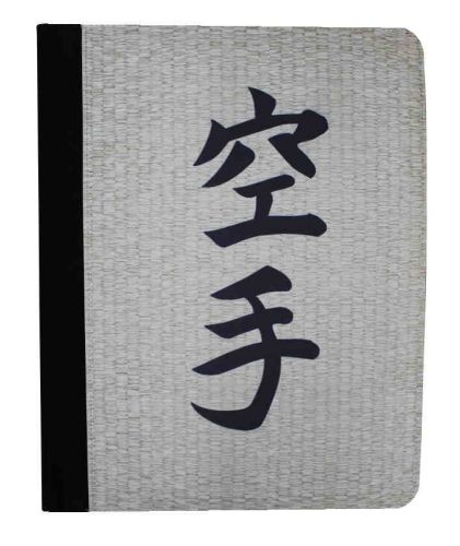 Schreibmappe mit Klemmhalter bedruckt mit Karate Schriftzeichen / Kanji