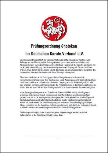 DKV Shotokan Prüfungsordnung 10er Paket