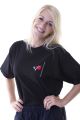 t shirt black short sleeved embroidered with the logo of DKV